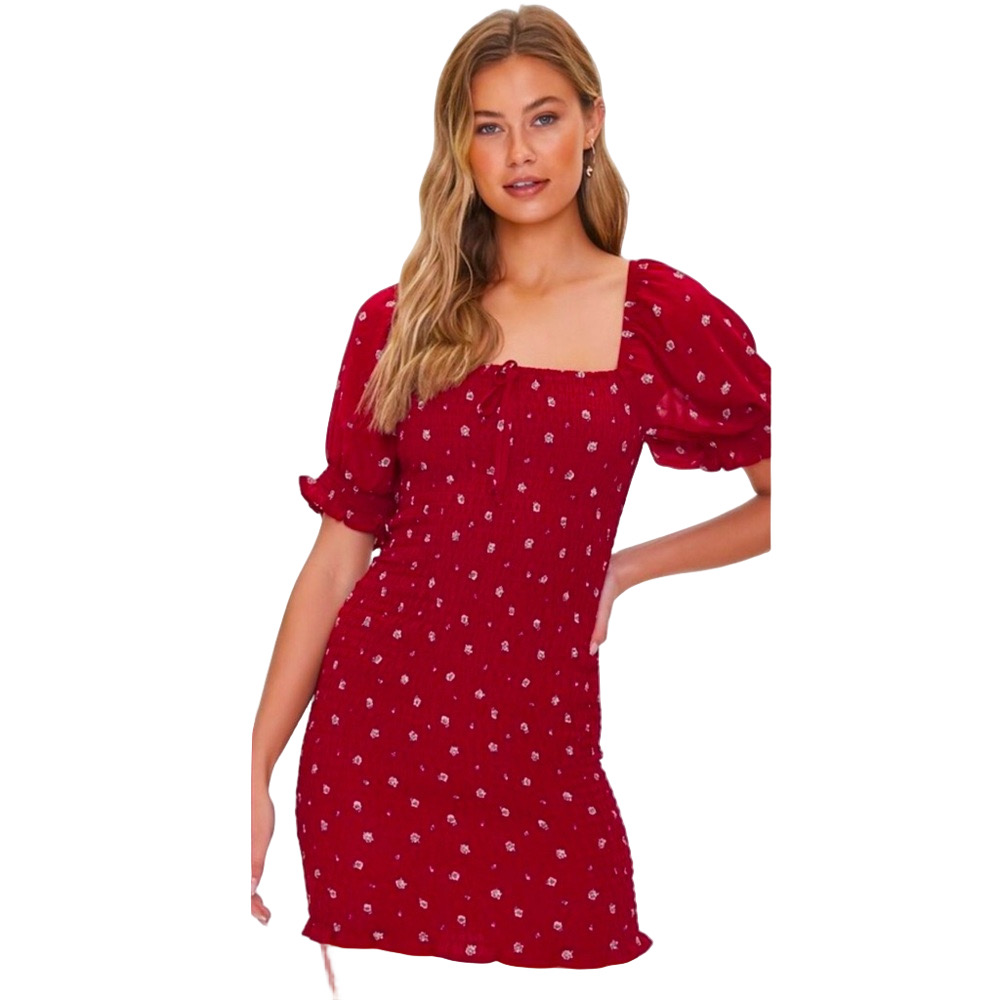 🍀 3 for $25 Forever 21 Burgundy Floral Cottagecore Mini Dress Boho Romantic